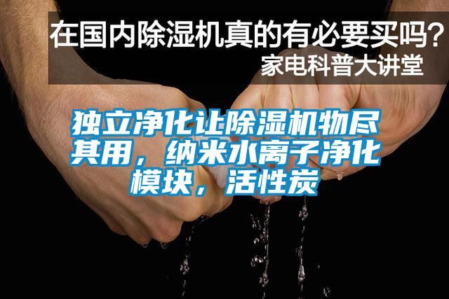 独立净化让除湿机物尽其用，纳米水离子净化模块，活性炭