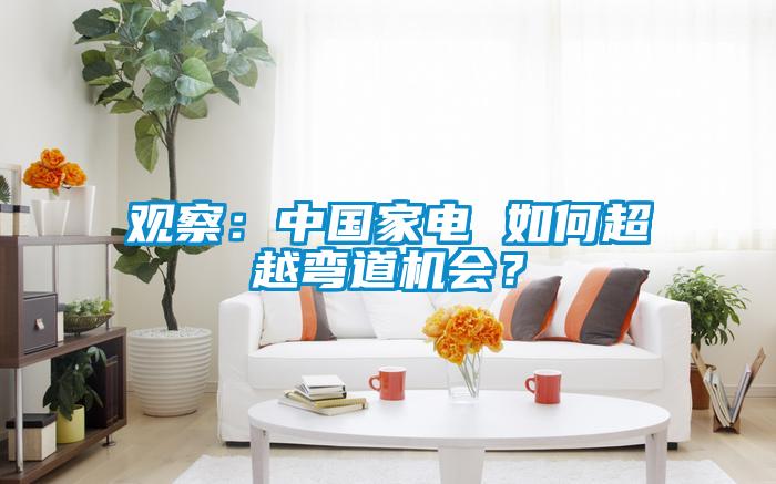 观察：中国家电 如何超越弯道机会？