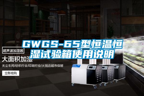 GWGS-65型恒温恒湿试验箱使用说明