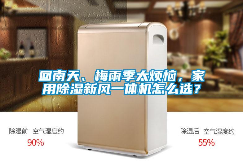 回南天、梅雨季太烦恼，家用除湿新风一体机怎么选？