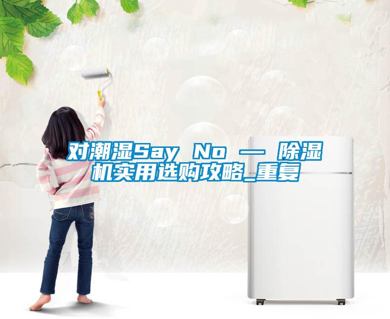 对潮湿Say No — 除湿机实用选购攻略_重复