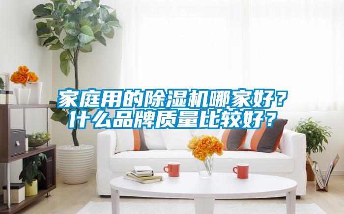 家庭用的除湿机哪家好？什么品牌质量比较好？