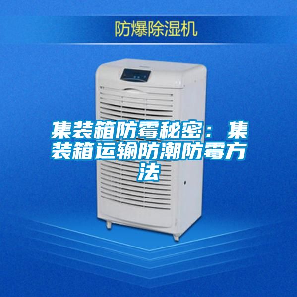 集装箱防霉秘密：集装箱运输防潮防霉方法