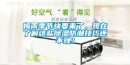 梅雨季节快要来了，现在了解这些除湿防潮技巧还不晚！