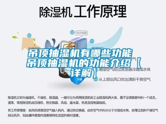 企业新闻吊顶抽湿机有哪些功能 吊顶抽湿机的功能介绍【详解】