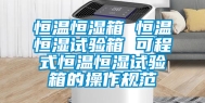 恒温恒湿箱 恒温恒湿试验箱 可程式恒温恒湿试验箱的操作规范