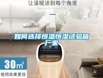 知识百科如何选择恒温恒湿试验箱厂家