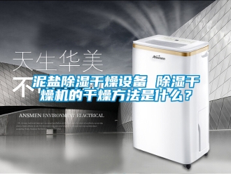 行业新闻泥盐除湿干燥设备 除湿干燥机的干燥方法是什么？