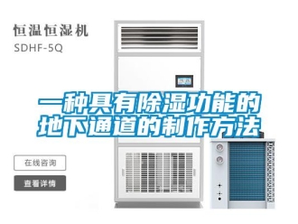 企业新闻一种具有除湿功能的地下通道的制作方法
