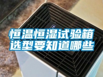 知识百科恒温恒湿试验箱选型要知道哪些