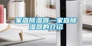 家庭除湿器—家庭除湿器的介绍