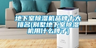 地下室除湿机品牌十大排名(别墅地下室除湿机用什么牌子)