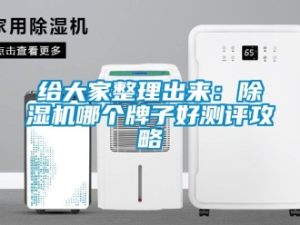 行业新闻给大家整理出来：除湿机哪个牌子好测评攻略