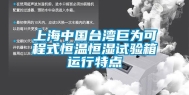 上海中国台湾巨为可程式恒温恒湿试验箱运行特点