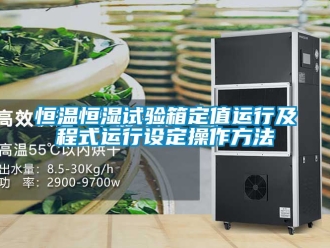 知识百科恒温恒湿试验箱定值运行及程式运行设定操作方法
