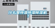 什么是恒温恒湿除湿机？