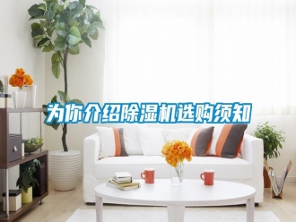 知识百科为你介绍除湿机选购须知