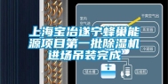 上海宝冶遂宁蜂巢能源项目第一批除湿机进场吊装完成