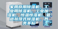 家用商用除湿机，工业用除湿机，工业加湿机，恒温恒湿机，管道吊顶式除湿机，各类非标