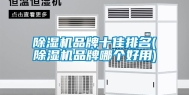 除湿机品牌十佳排名(除湿机品牌哪个好用)
