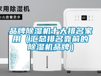 企业新闻品牌除湿机十大排名家用（汇总排名靠前的除湿机品牌）