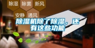 除湿机除了除湿，还有这些功能