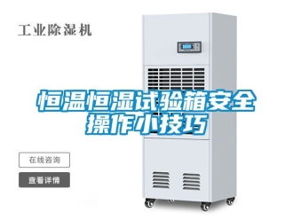 知识百科恒温恒湿试验箱安全操作小技巧