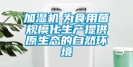 加湿机　为食用菌规模化生产提供原生态的自然环境