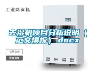 行业新闻去湿机项目分析说明（范文模板）.docx